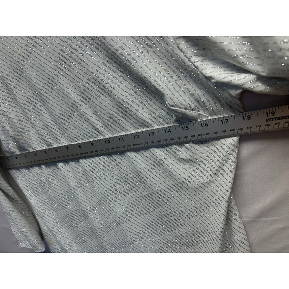 Calvin Klein Silver Sparkle Sheath Dress 3/4 Sleeve Formal Boat Neck Women’s 12 - Picture 7 of 12